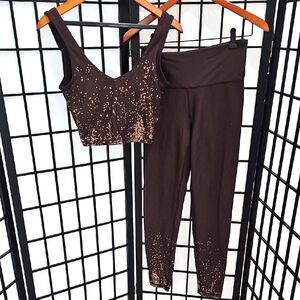 2pc Maroon and Gold Activewear Set